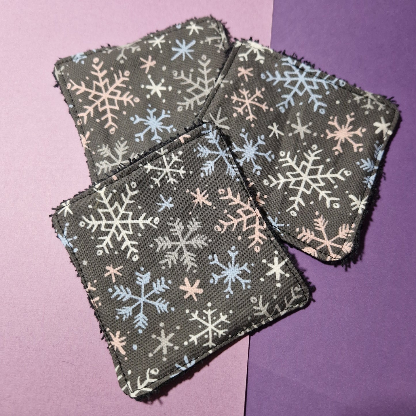 Snowflake reusable Terry towelling wipe