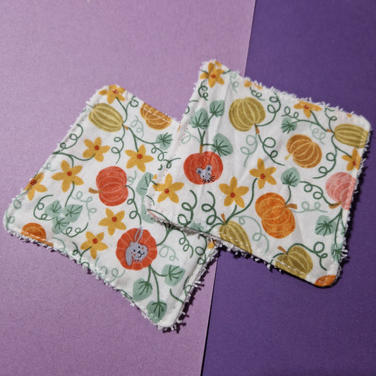 Woodland pumpkin reusable Terry towelling wipe