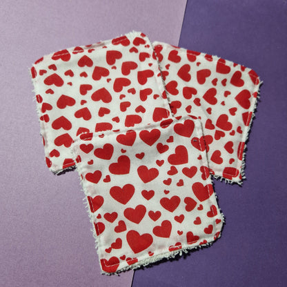 Heart reusable Terry towelling wipe