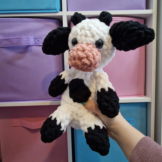 Large sitting cow crochet plushie