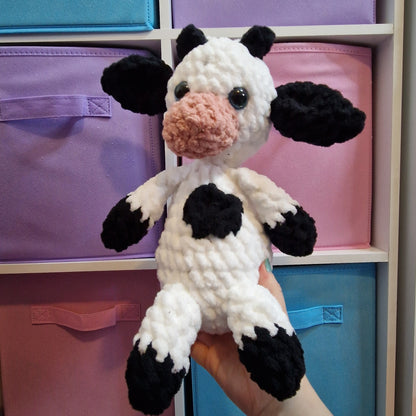 Large sitting cow crochet plushie