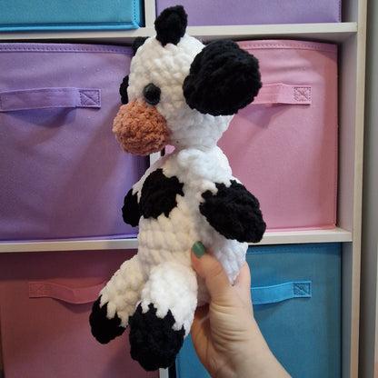 Large sitting cow crochet plushie