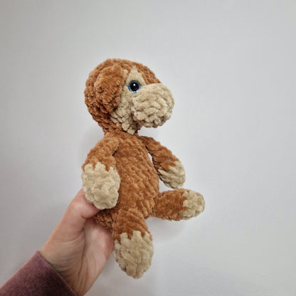 Brown sitting monkey crochet plushie