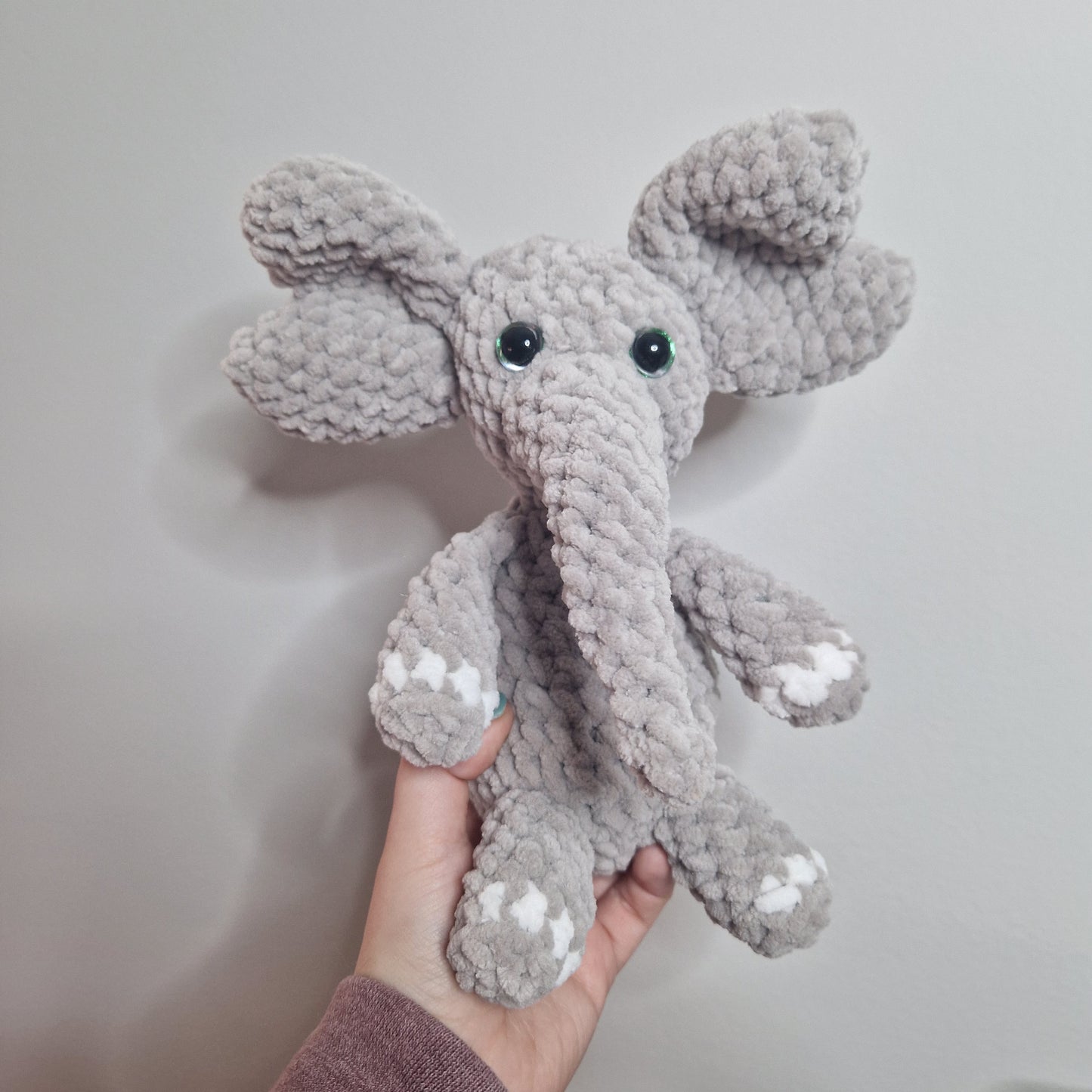 Grey elephant crochet plushie