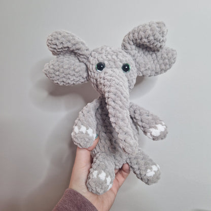 Grey elephant crochet plushie