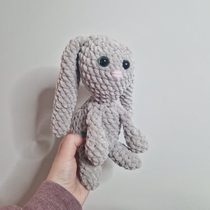 Grey bunny crochet plushie