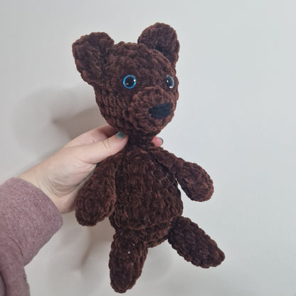 Brown teddy bear crochet plushie