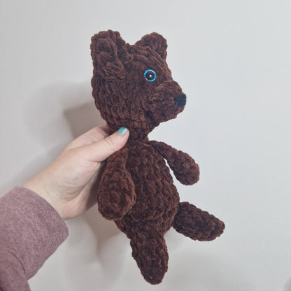 Brown teddy bear crochet plushie