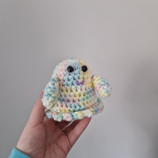 Pastel Rainbow crochet ghost