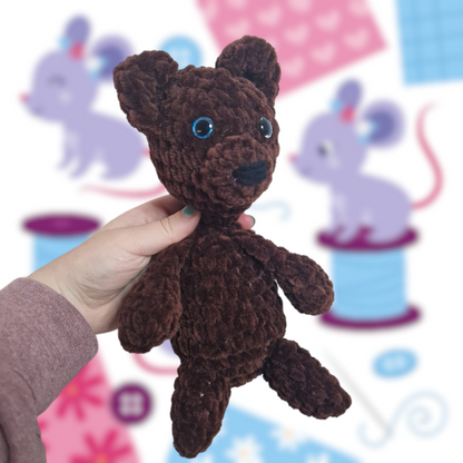 Brown teddy bear crochet plushie