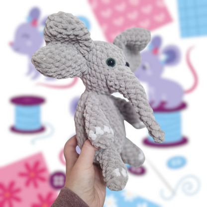 Grey elephant crochet plushie