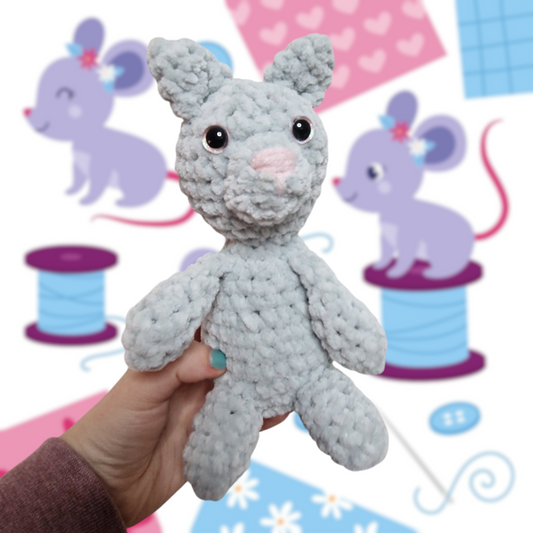 Grey cat crochet plushie