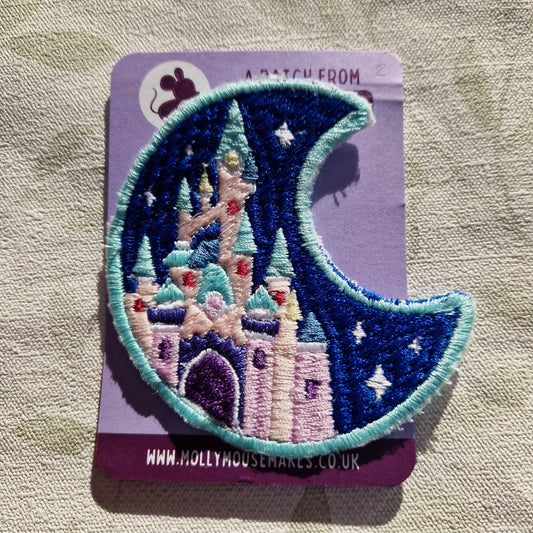 Practically perfect castle iron-on embroidered patch 2