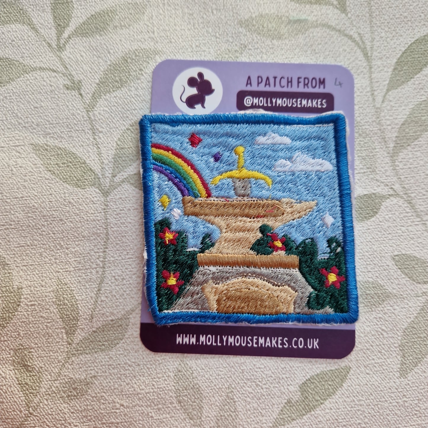 Practically perfect Sword in the stone iron-on embroidered patch 4