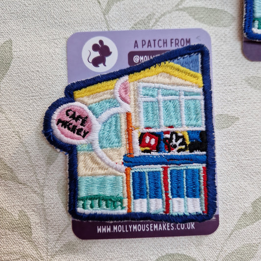 Practically perfect Mouse Cafe iron-on embroidered patch 5