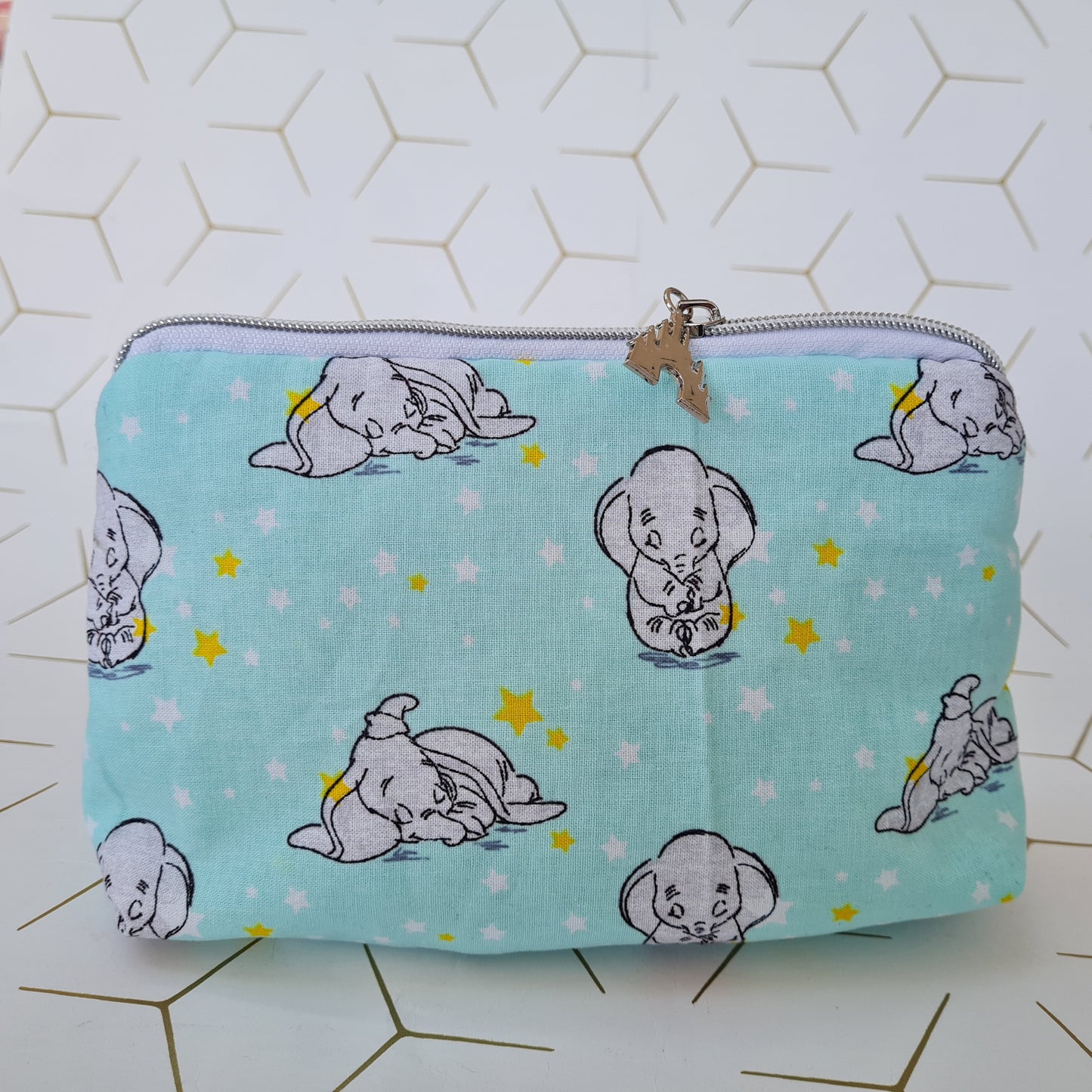 Baby Mine lined triangle cosmetic bag with zipper