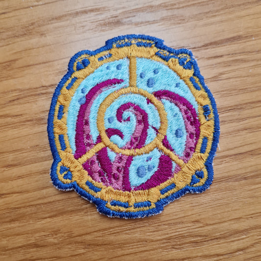 Practically perfect nautilus 1 iron-on embroidered patch