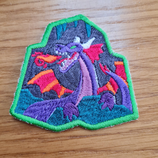 Practically perfect dragon 4 iron-on embroidered patch