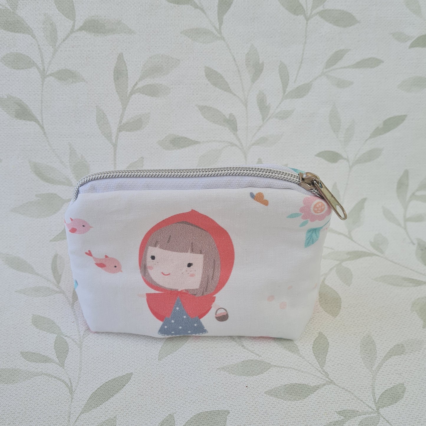 Mini Little Red lined triangle cosmetic bag with zipper