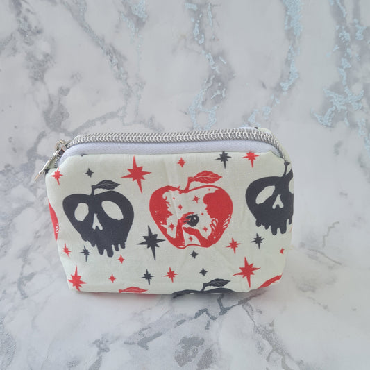 Mini Poison Apple icon lined triangle cosmetic bag with zipper