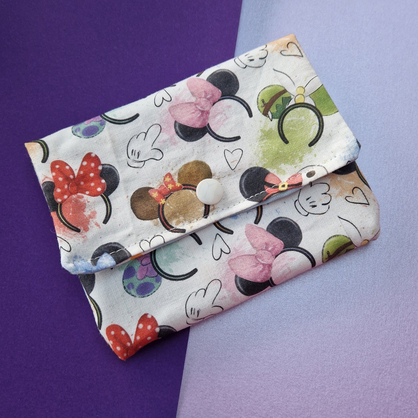 Mouse Ears double pocket Face Wipe Snap Pouch