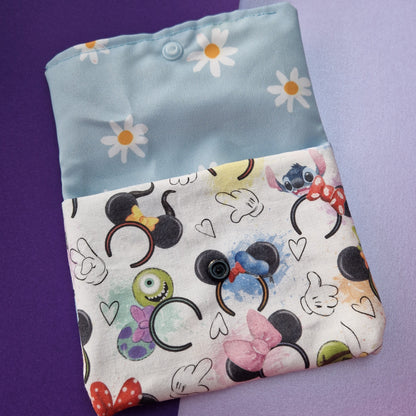 Mouse Ears double pocket Face Wipe Snap Pouch