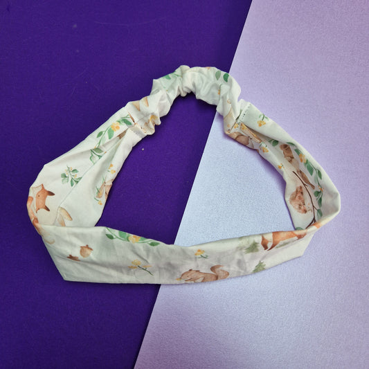 Woodland Animal headband with elastic